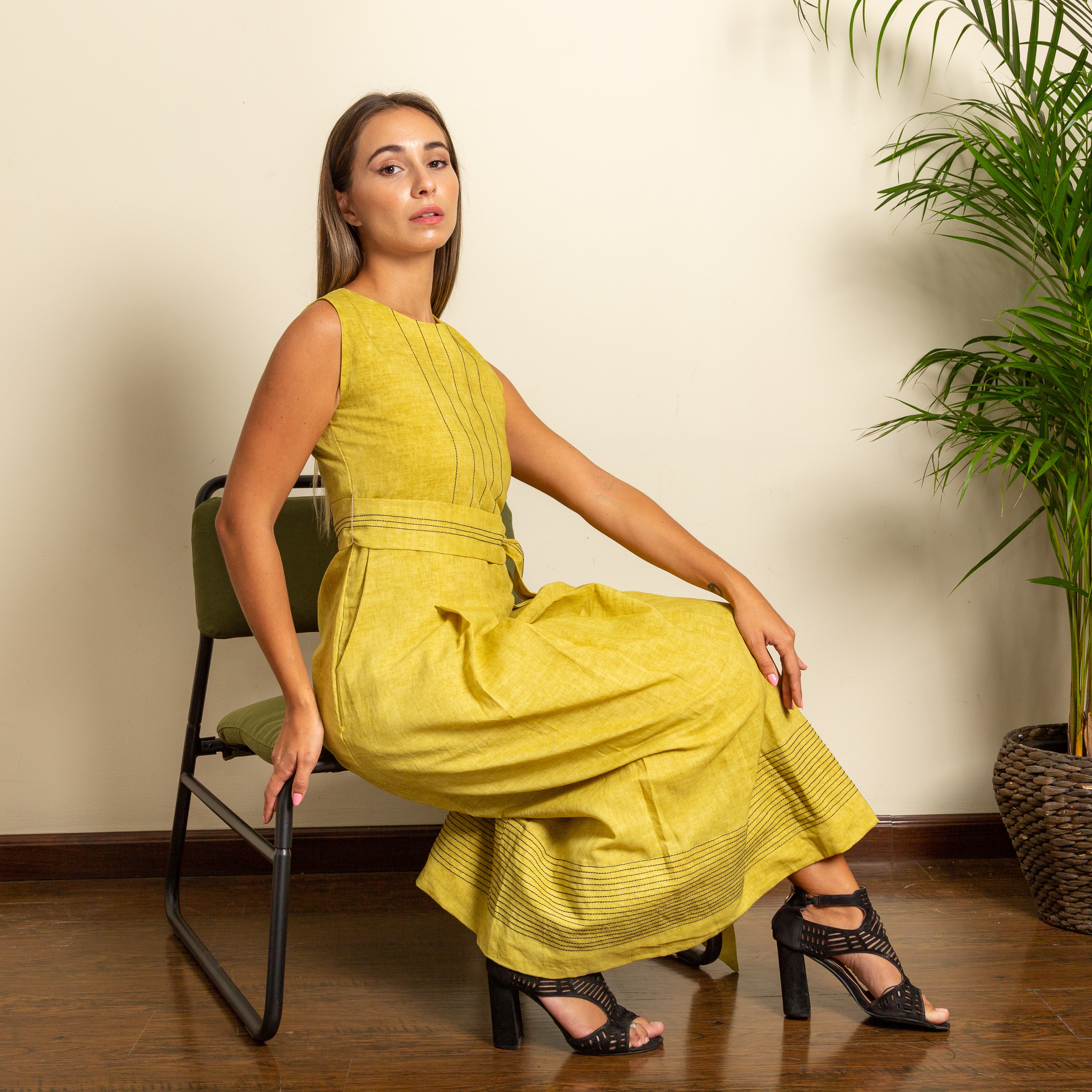 Cos waisted deals dress with pleats