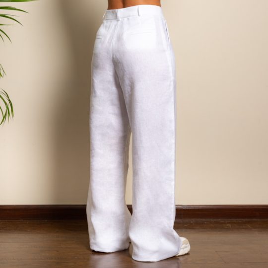 LINEN TROUSERS White