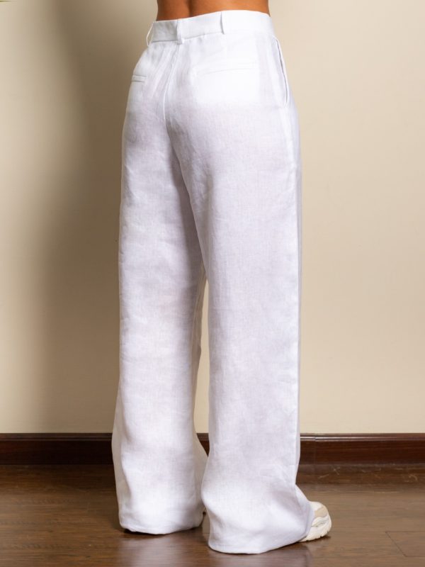 LINEN TROUSERS White