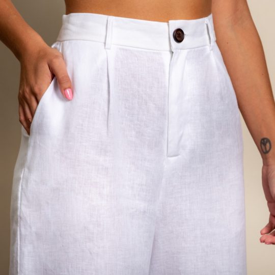 LINEN TROUSERS White