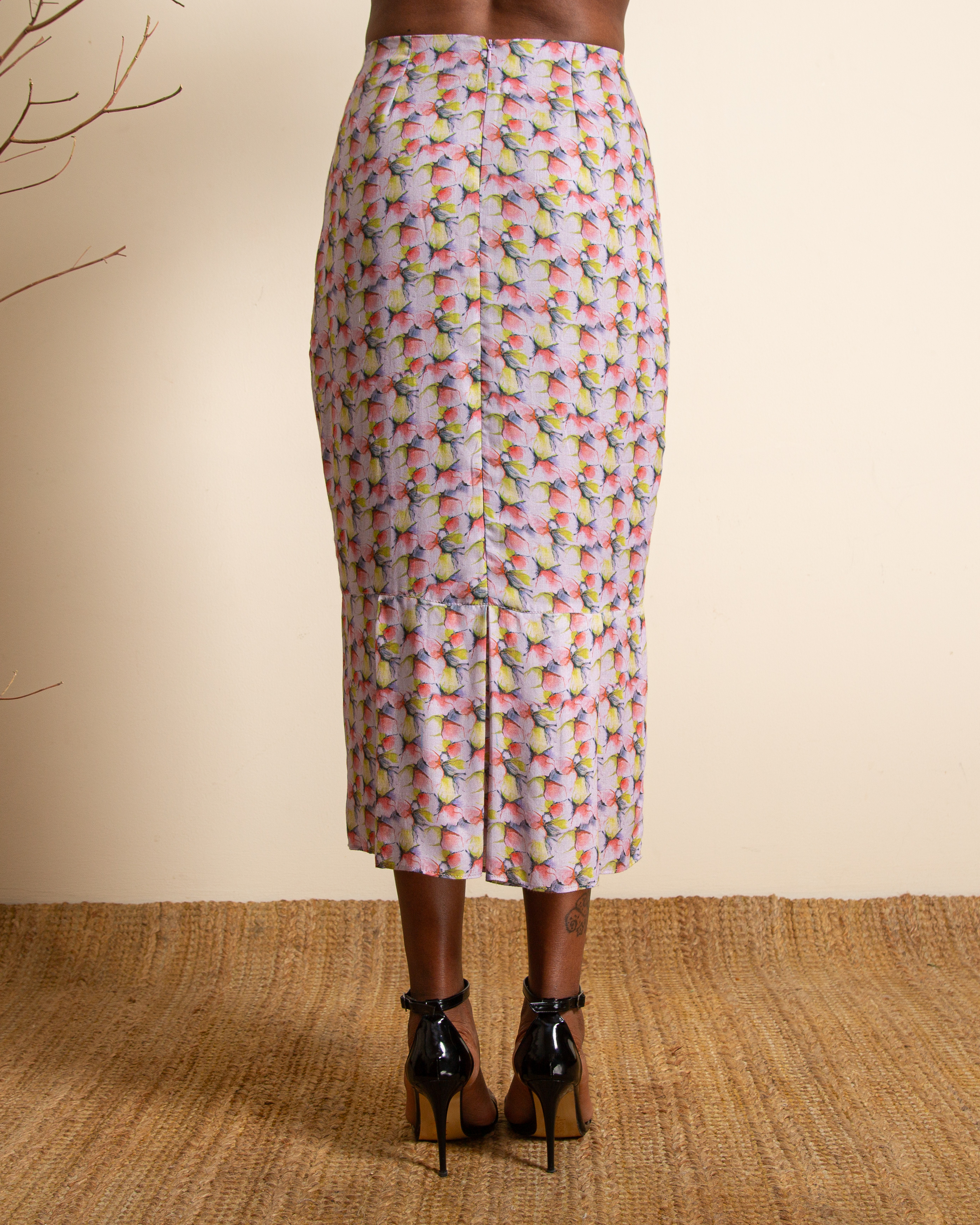 Printed Skirt with Pleat Detail - LOOK A