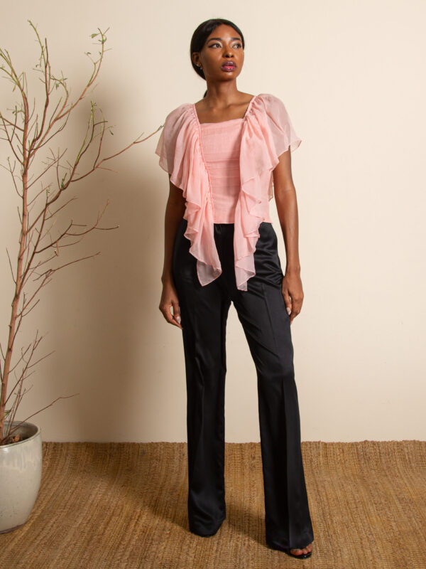 Blush Ruffle Top with Pleat Detail - LOOK C
