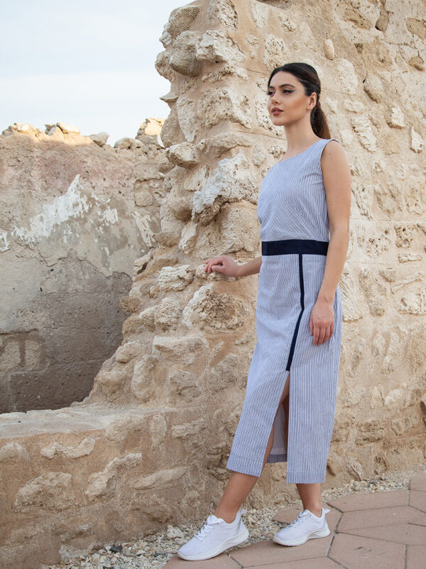 Side Slit Striped Pencil Dress